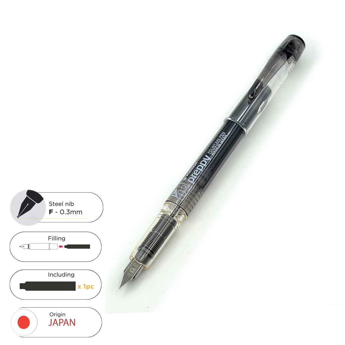 Preppy Black Fine Nib