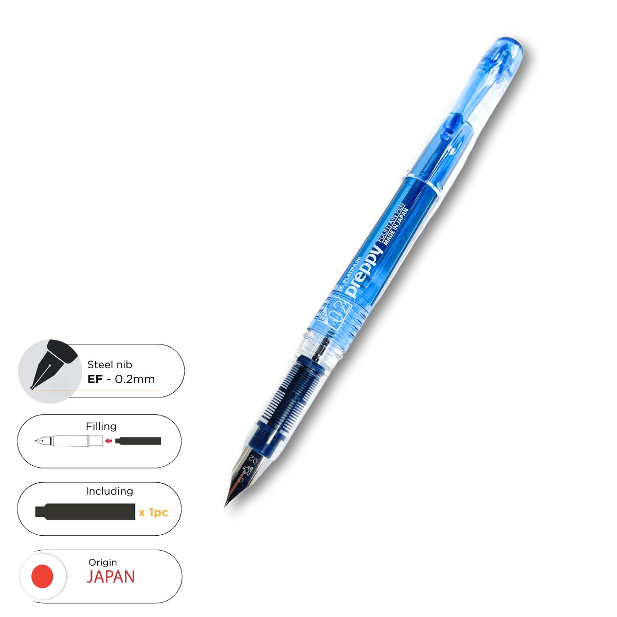 Preppy Blue Extra Fine Nib