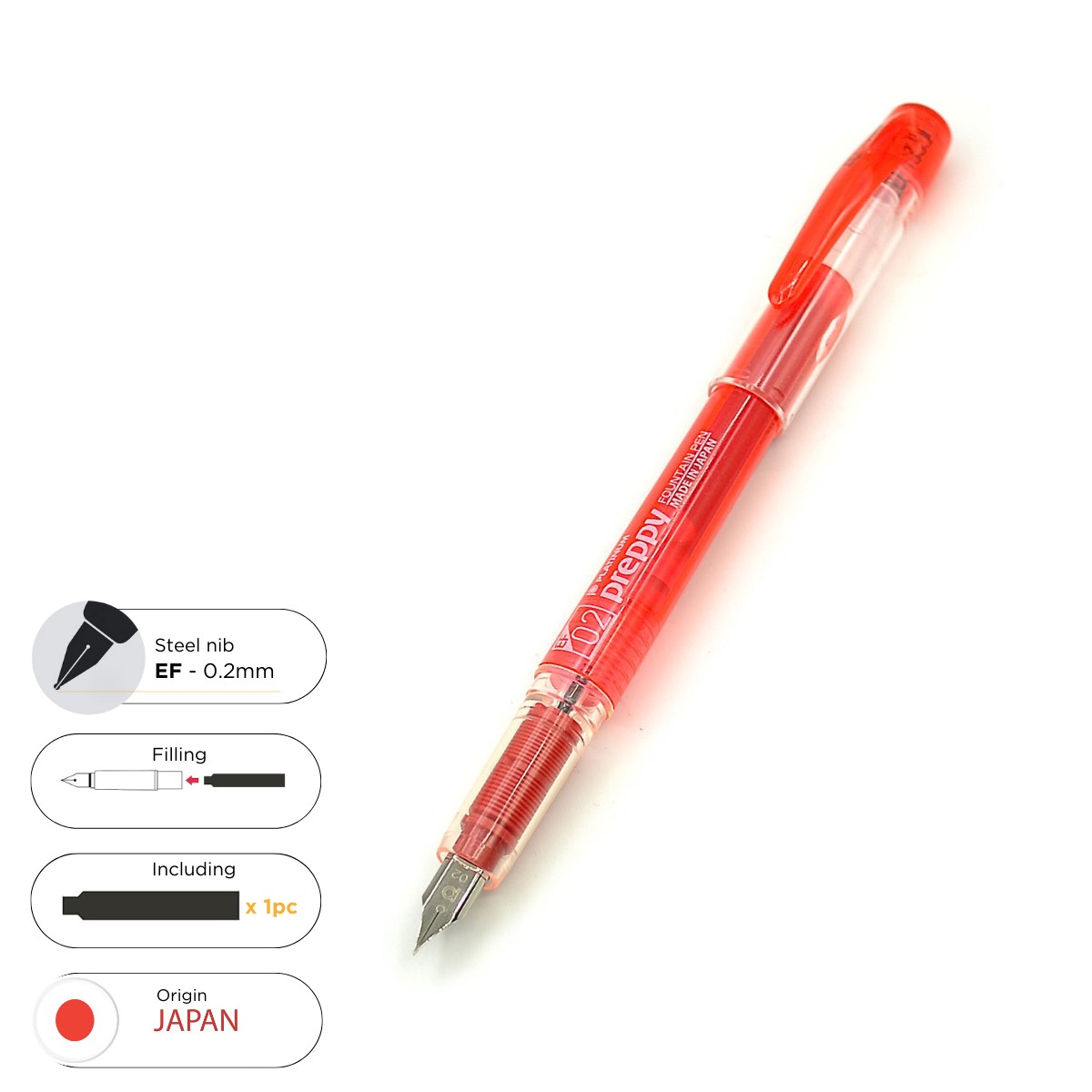 Preppy Red Extra Fine Nib