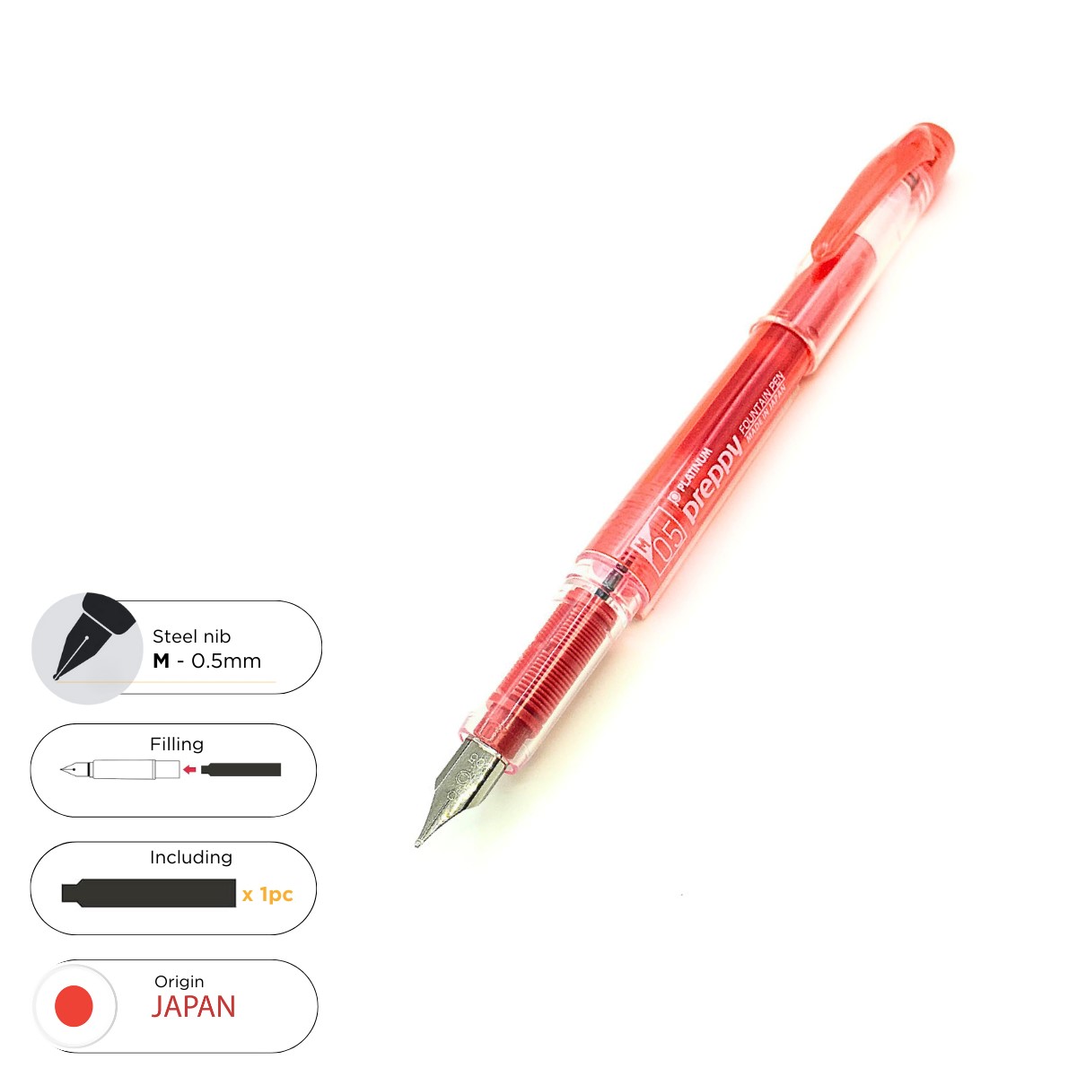 Preppy Red Medium Nib